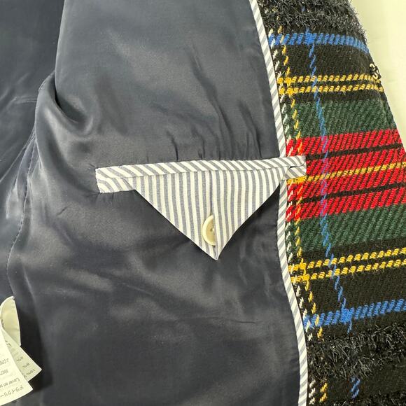 J. Crew Stewart Plaid Tartan Lady Jacket Red Blazer Preppy Work Classic Size  2 - Picture 13 of 15